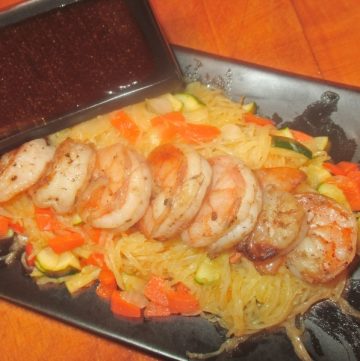 asian spaghetti squash with shrimp