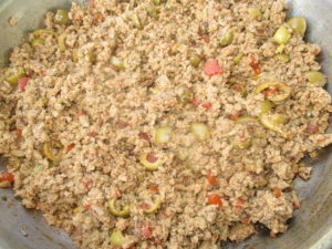 meat mixture for empanada bowl