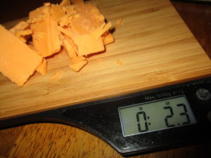 weighing cheese container filling hack