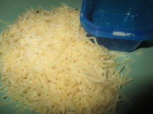 Parmesan cheese and blue container 