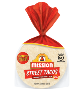 street taco shells as yellow container bread product