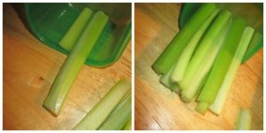 celery sticks in green container filling hack