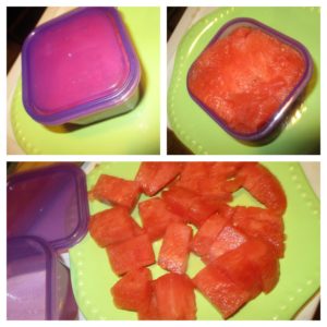 watermelon and purple container filling hacks