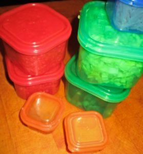 colored containers of ingredients