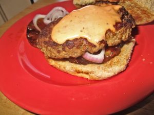 sushi sauce on a burger