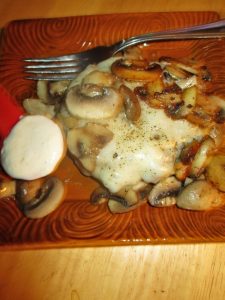 a mushroom swiss burger