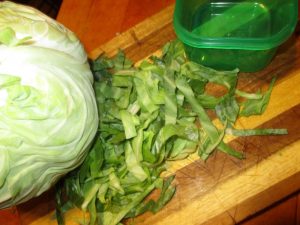 shredded cabbage for traditional Irish colcannon