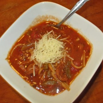 Pizza noodle soup