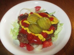 burger with condiments on the 21 Day Fix