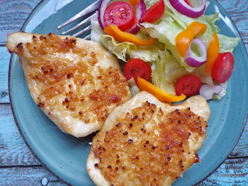Brown sugar garlic chicken plated