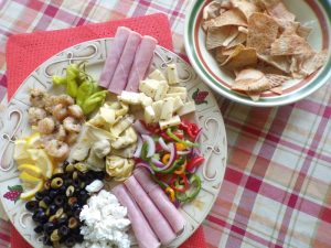 finished Mediterranean Antipasto Platter