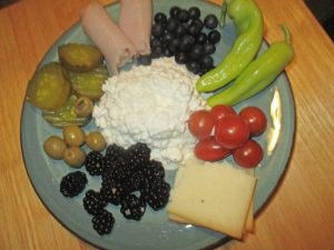 Red container foods plated