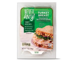 never any deli turkey red container food 