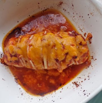 Cooked hasselback chicken