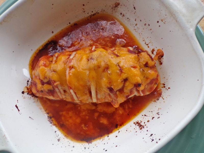 Cooked hasselback chicken
