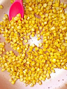 Corn roasted with olive oil spray and seasonings