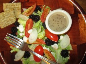 Blackberries in salad