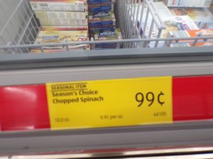 what to buy at Aldi- frozen spinach