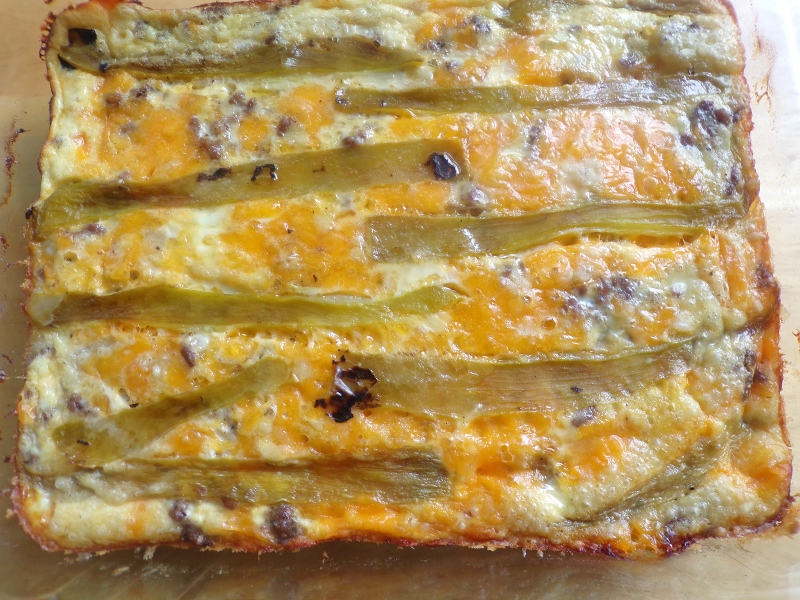 cooked chili relleno casserole