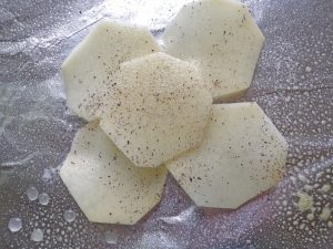 Potato slices for classic hobo packets