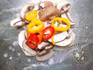 mushroom pepper layer for hobo dinner foil packets